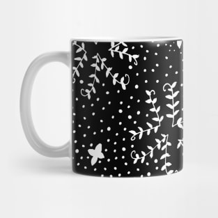 Vines and Flowers of Peace black and white Mug